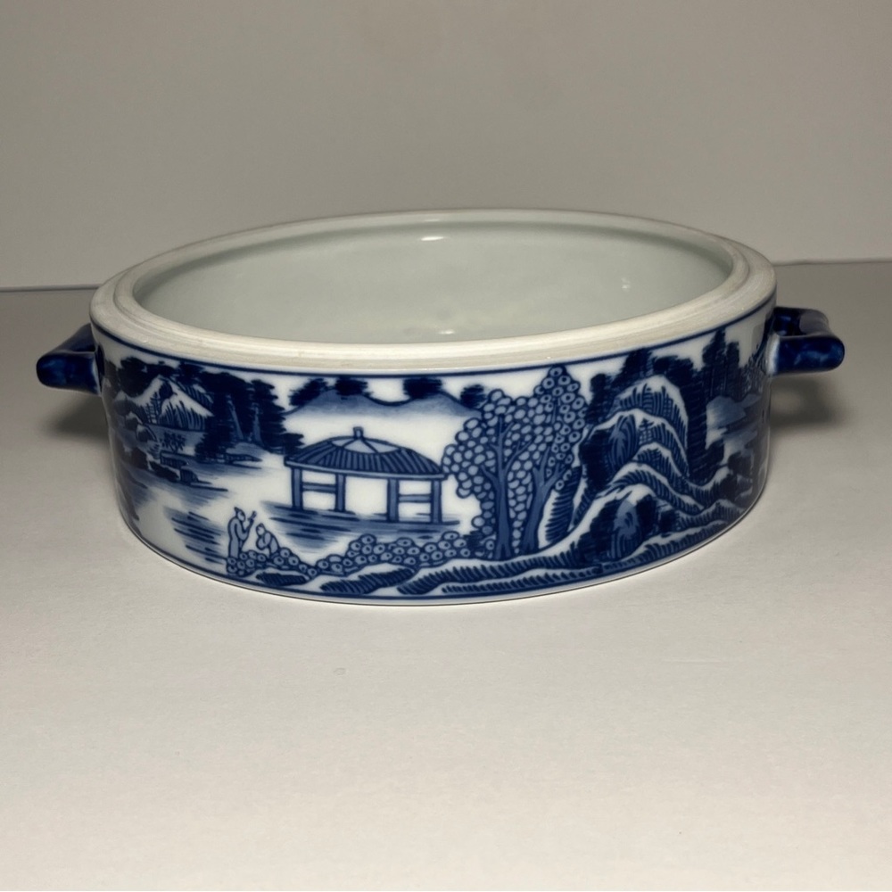 Rare Bombay Porcelain Blue Willow Tiffin Lunch Box Chinese Dragon Stacking Dish - Picture 6 of 9